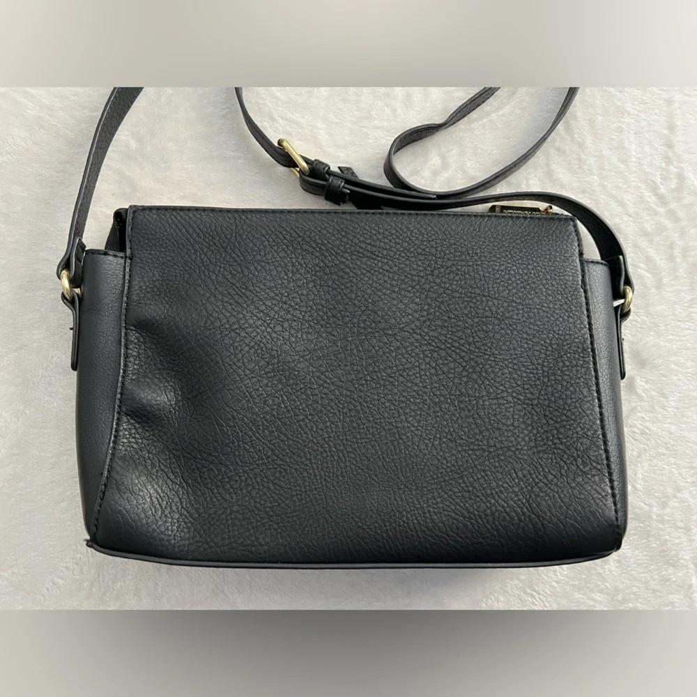 Enzo Angiolini Black Crossbody Bag with Gold Accents